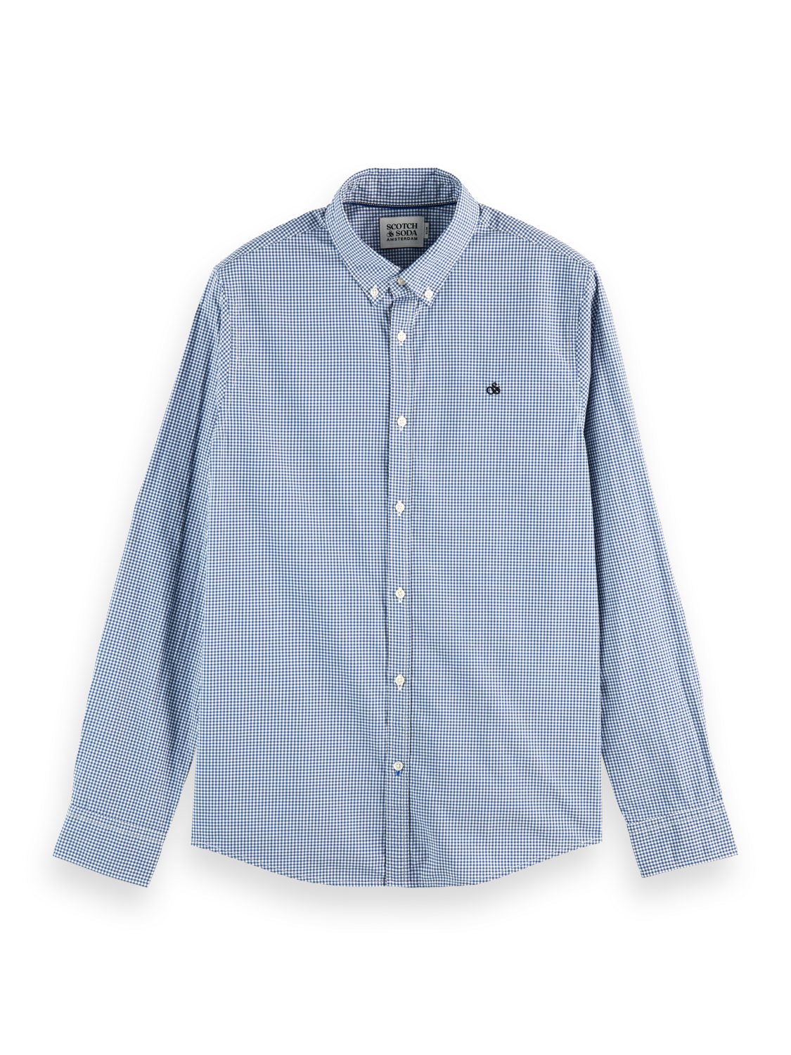 Scotch & Soda Organic Poplin Slim Fit Shirt | Micro Check