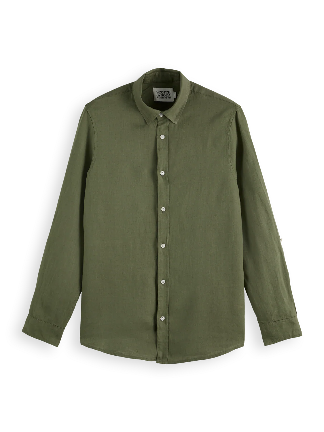 Scotch & Soda Seasonal Core Linen Shirt | Army