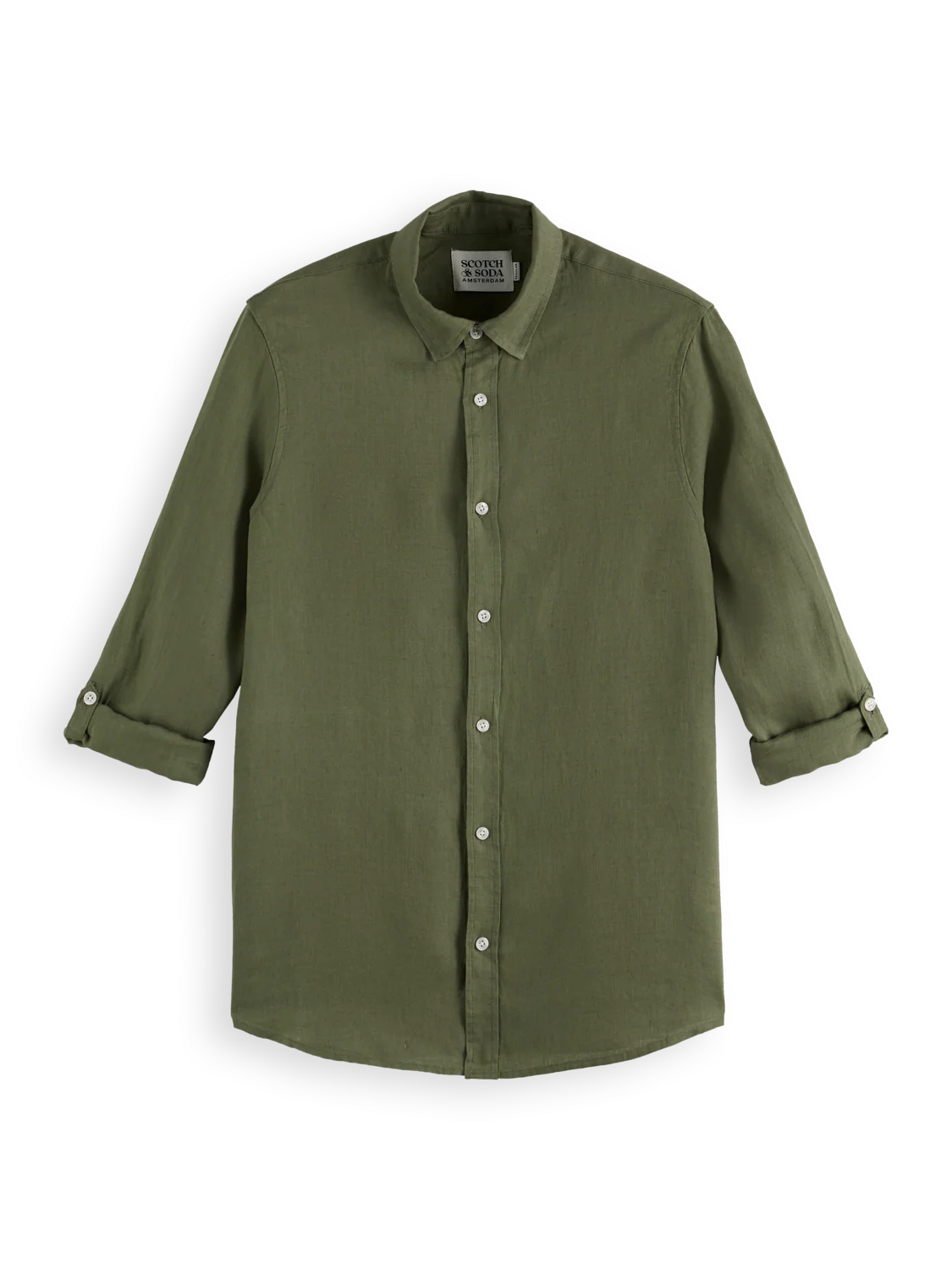 Scotch & Soda Seasonal Core Linen Shirt | Army