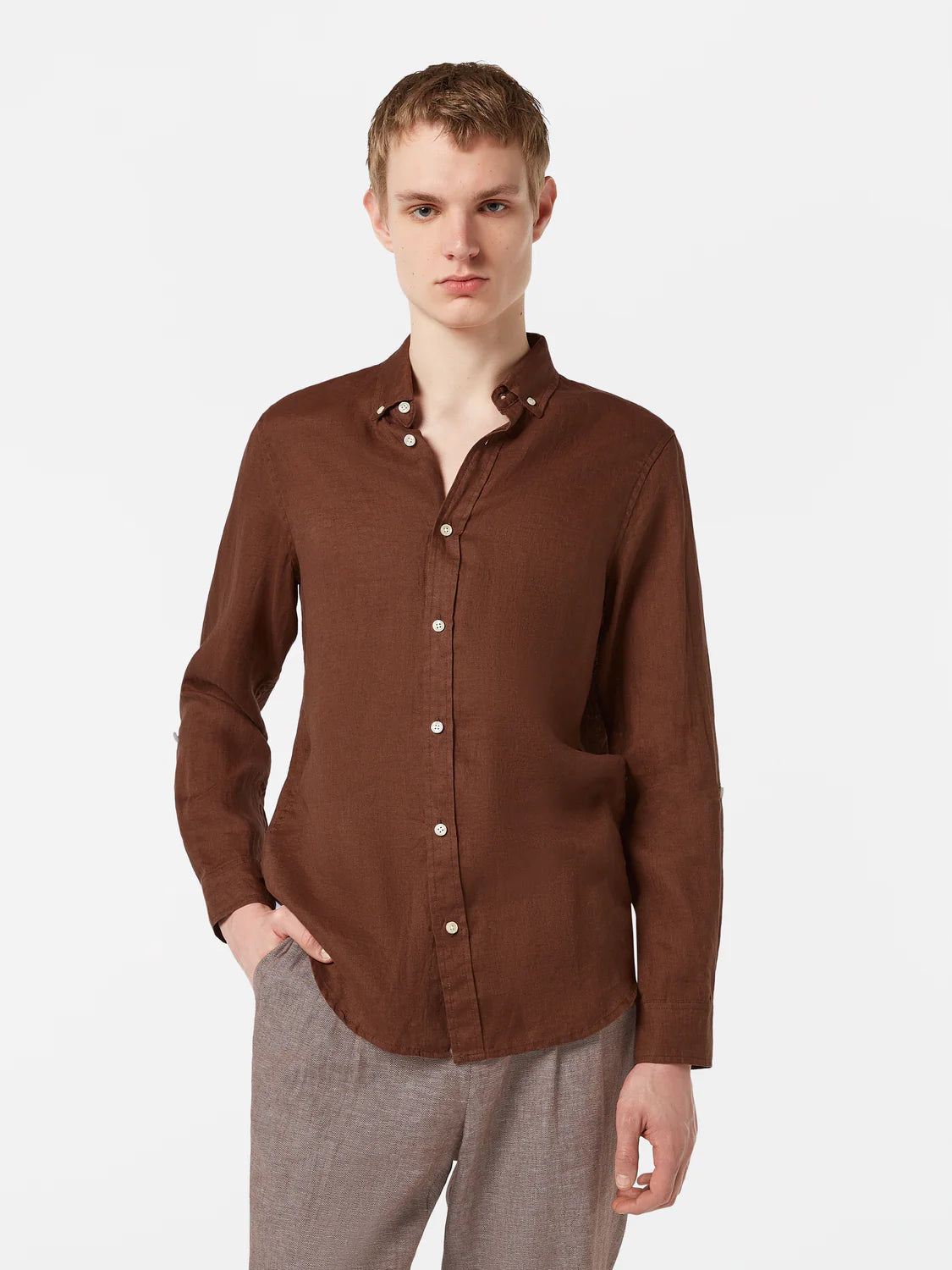 Scotch & Soda Seasonal Core Linen Shirt | Cold Brew