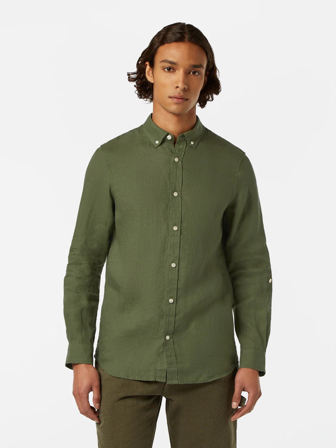 Scotch & Soda Seasonal Core Linen Shirt | Army