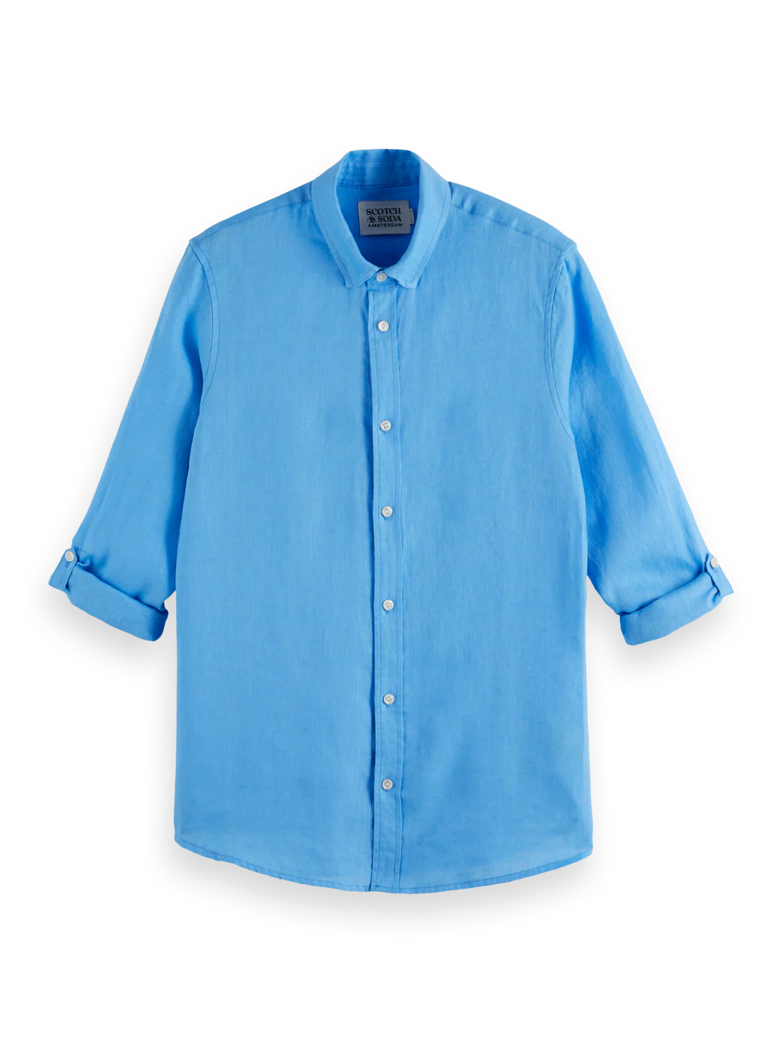 Scotch & Soda Seasonal Core Linen Shirt | Aqua Blue