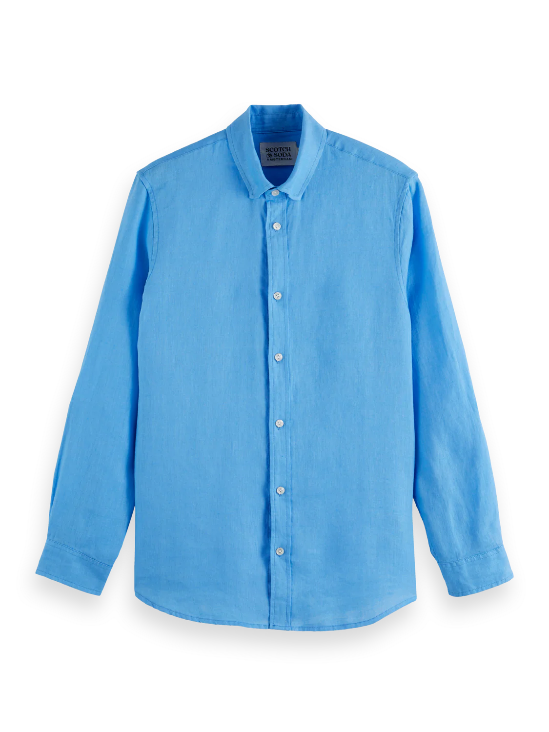 Scotch & Soda Seasonal Core Linen Shirt | Aqua Blue