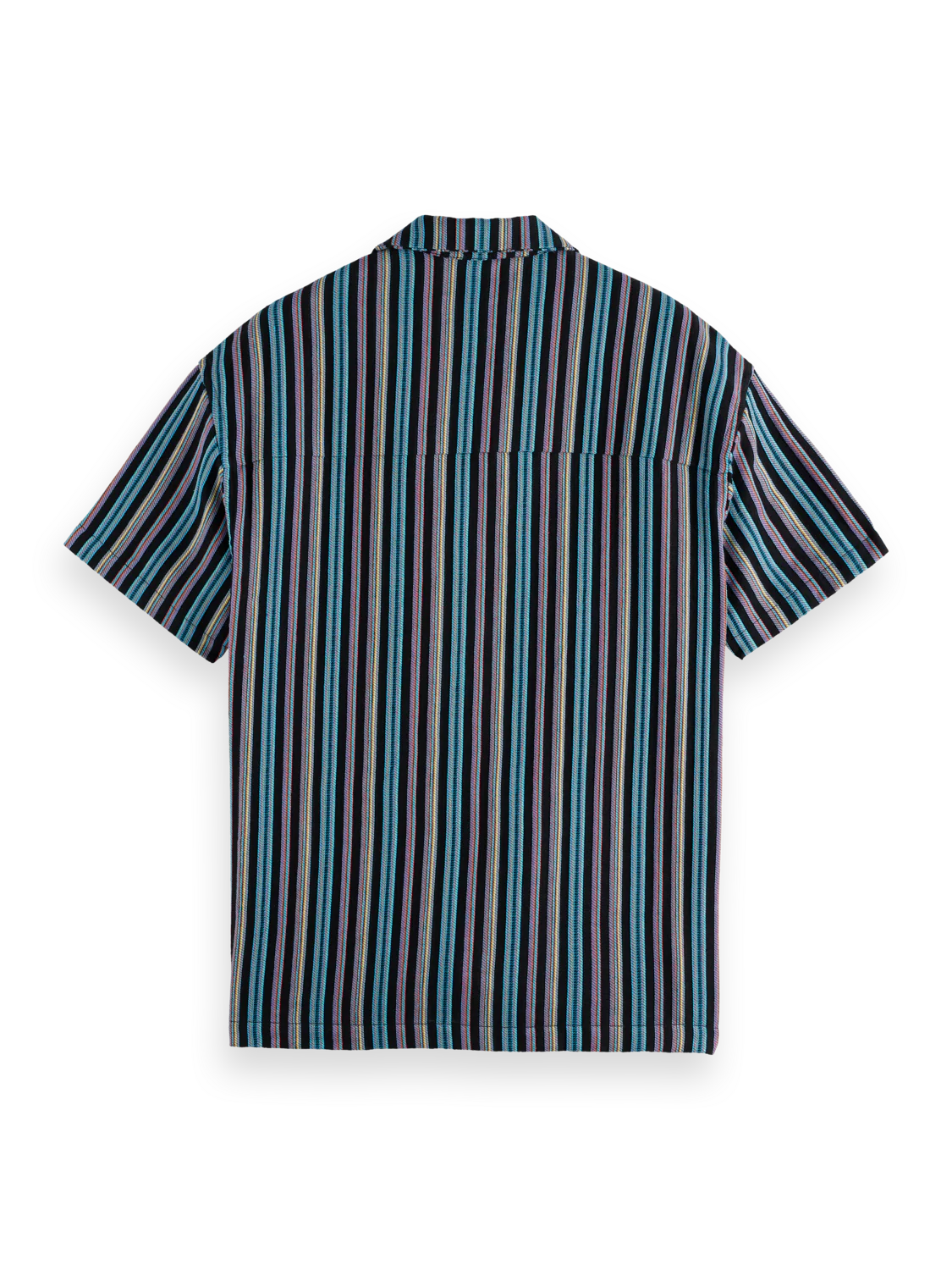 Scotch & Soda Relaxed Fit Jacquard Shirt | Aqua Blue Stripe