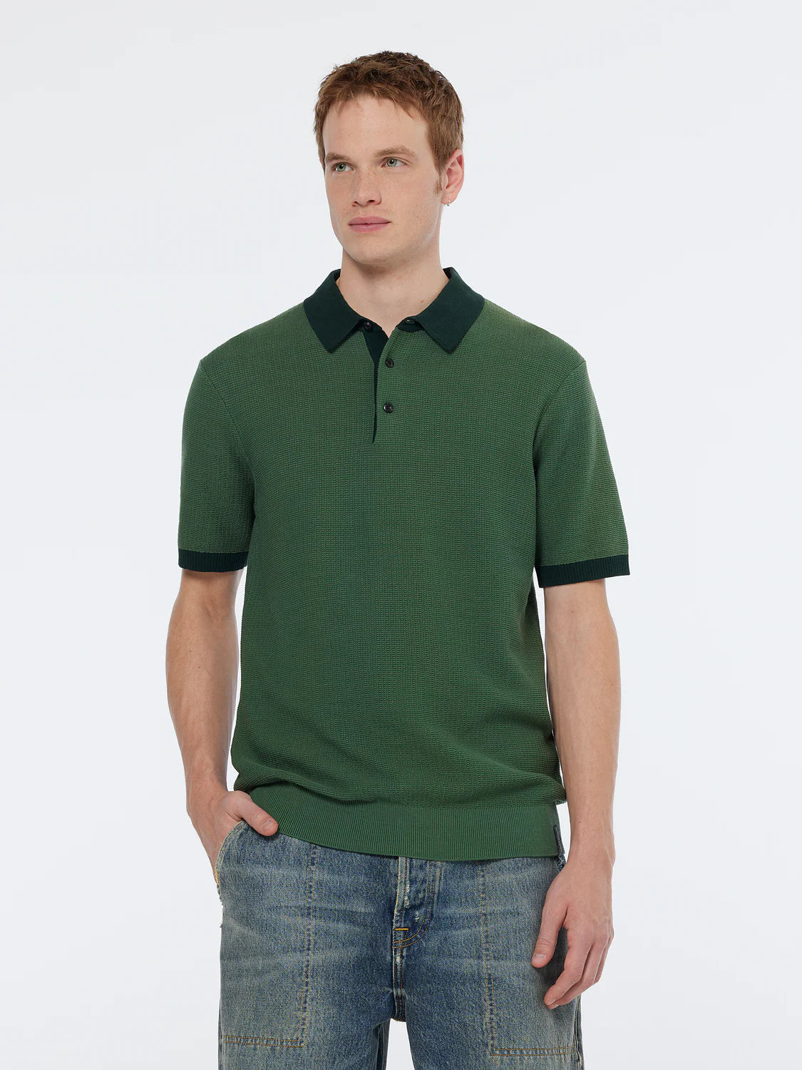 Scotch & Soda Structured Knitted Polo | Sage Green
