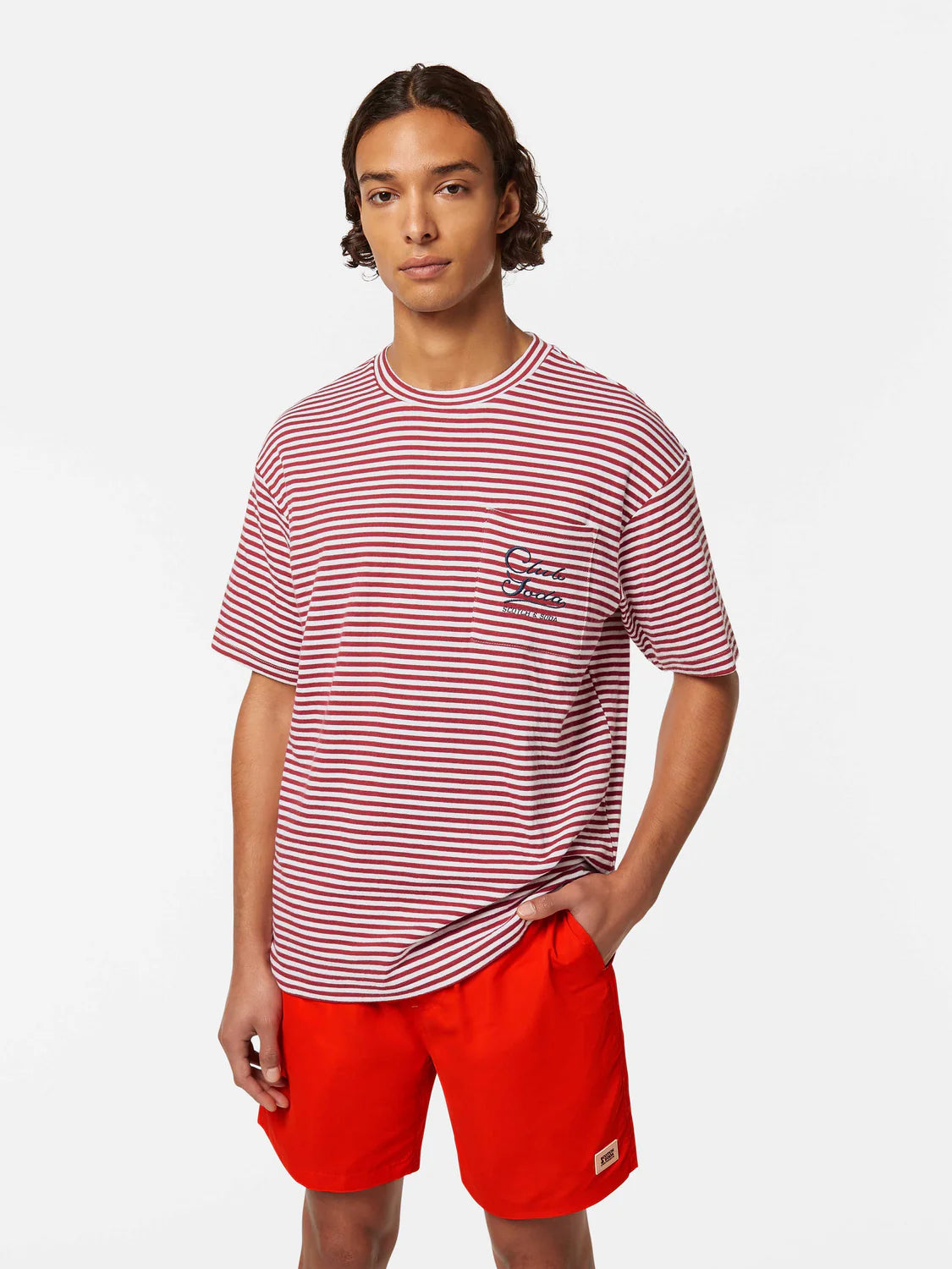 Scotch & Soda Relaxed Fit T-Shirt | Roadside Red Stripe