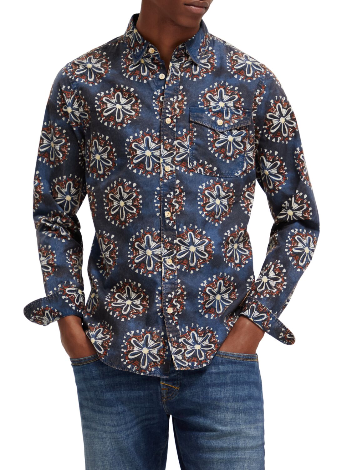 Scotch & Soda Poplin Shirt | Washed Navy