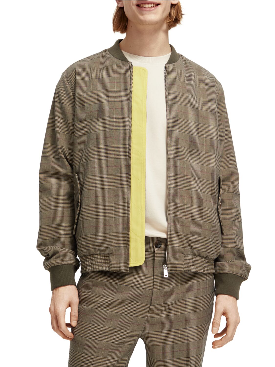 Scotch & Soda Bomber Jacket | Taupe Check