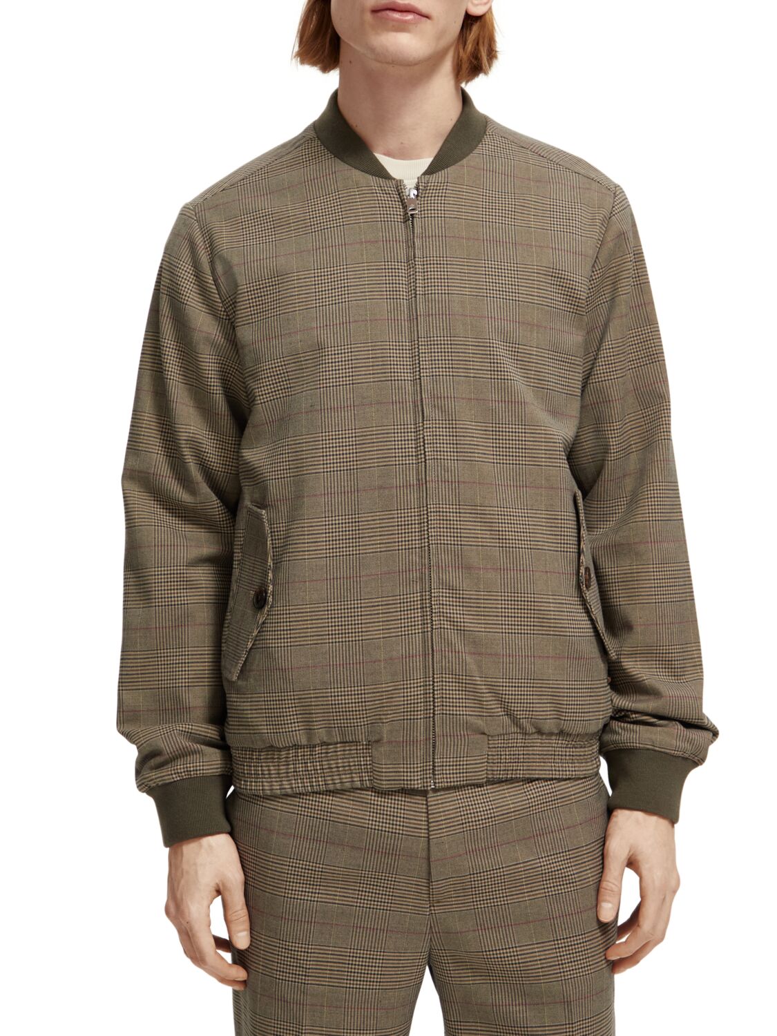 Scotch & Soda Bomber Jacket | Taupe Check