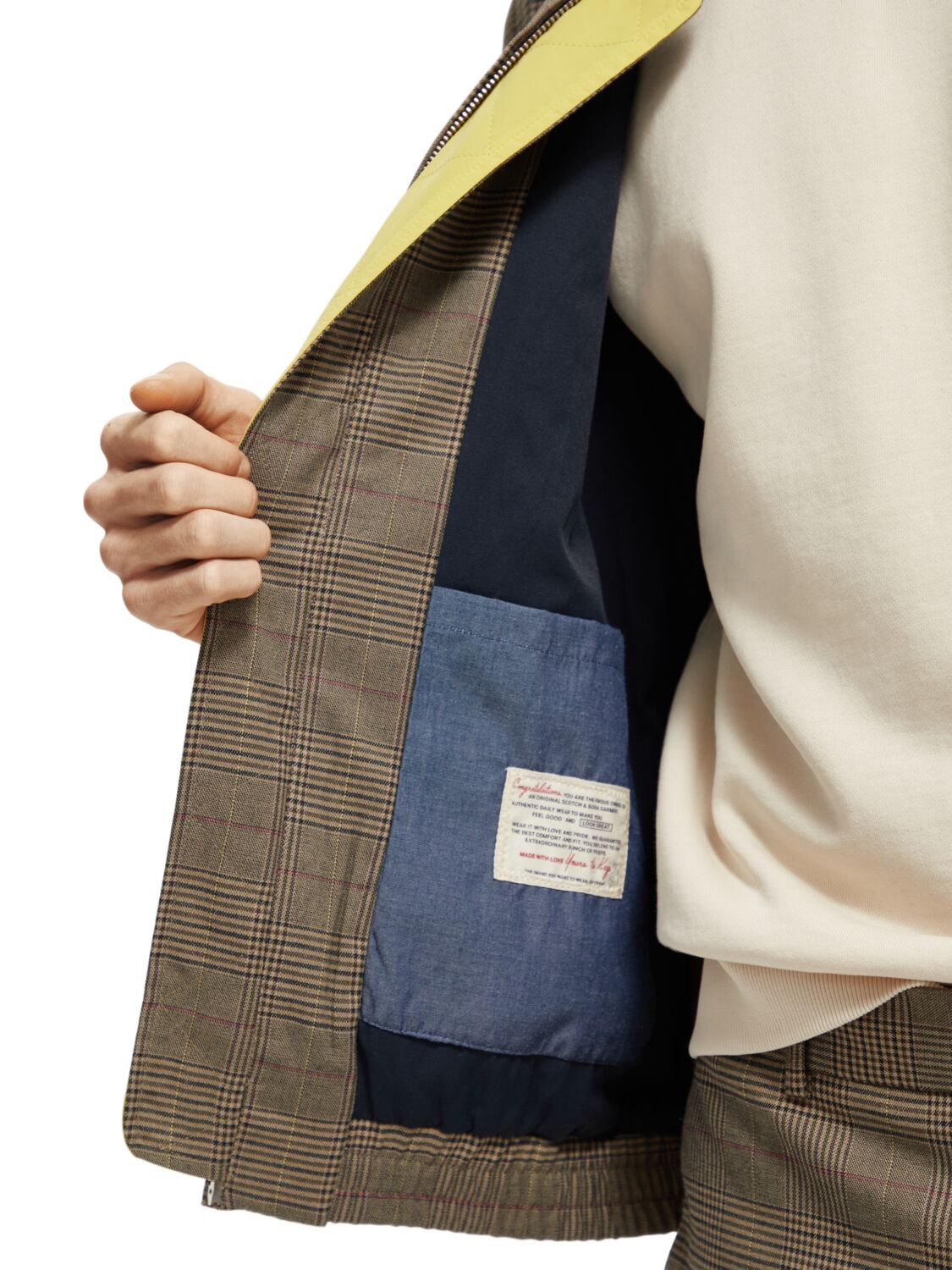 Scotch & Soda Bomber Jacket | Taupe Check