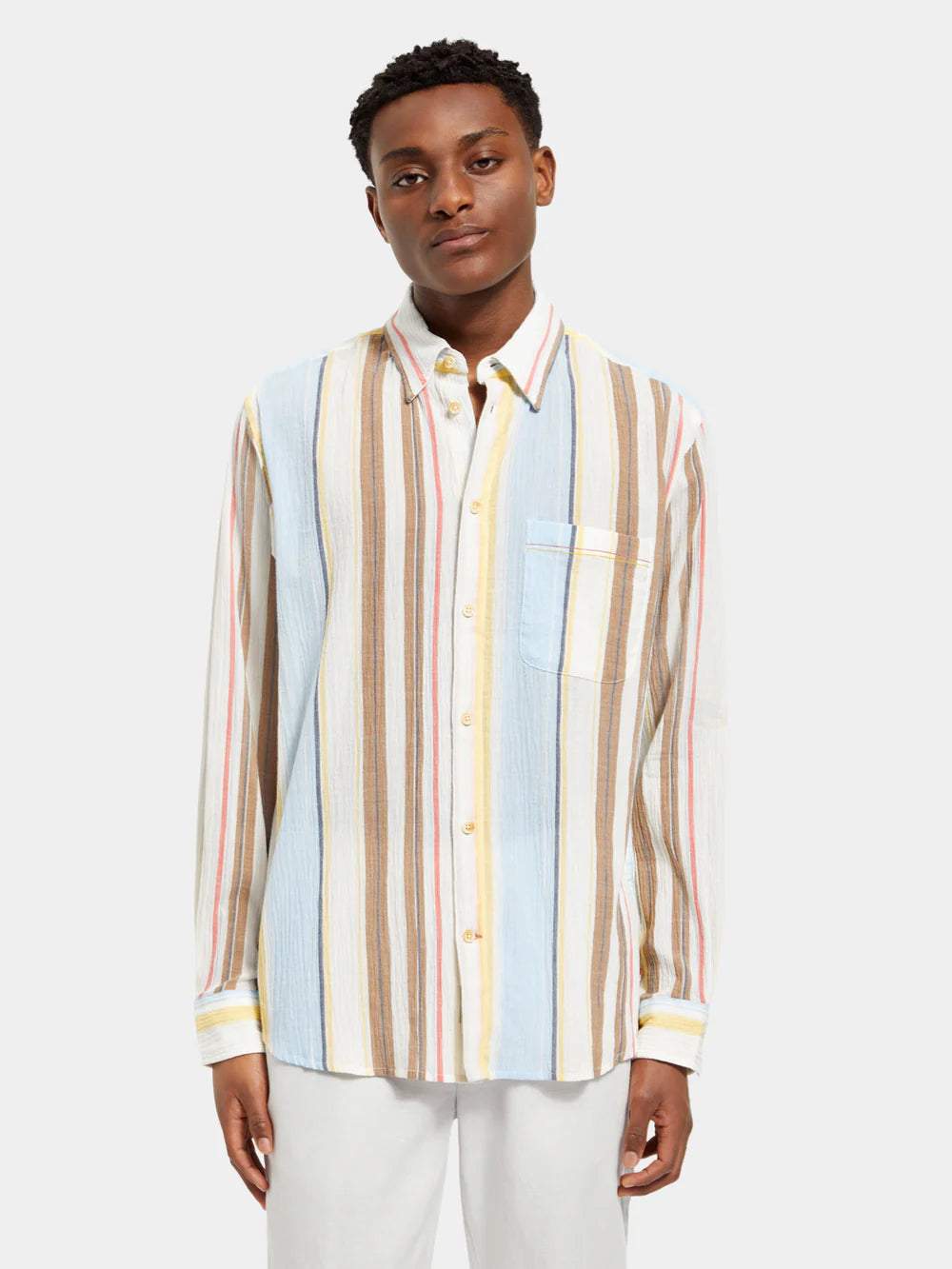 Scotch & Soda Crinkled Shirt | Multi Stripe