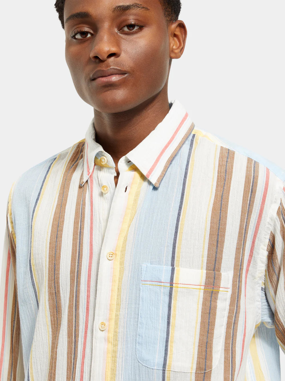 Scotch & Soda Crinkled Shirt | Multi Stripe