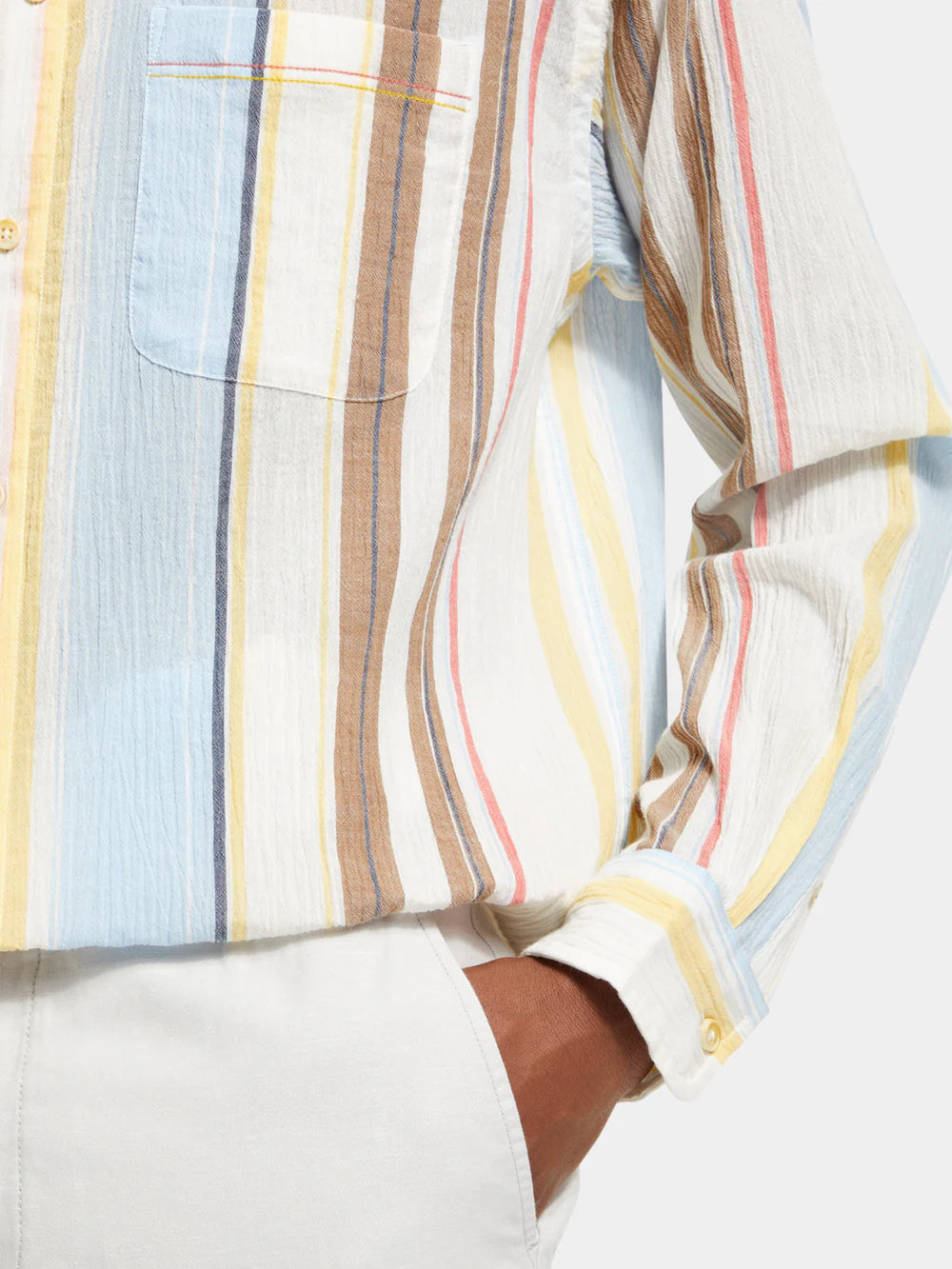 Scotch & Soda Crinkled Shirt | Multi Stripe