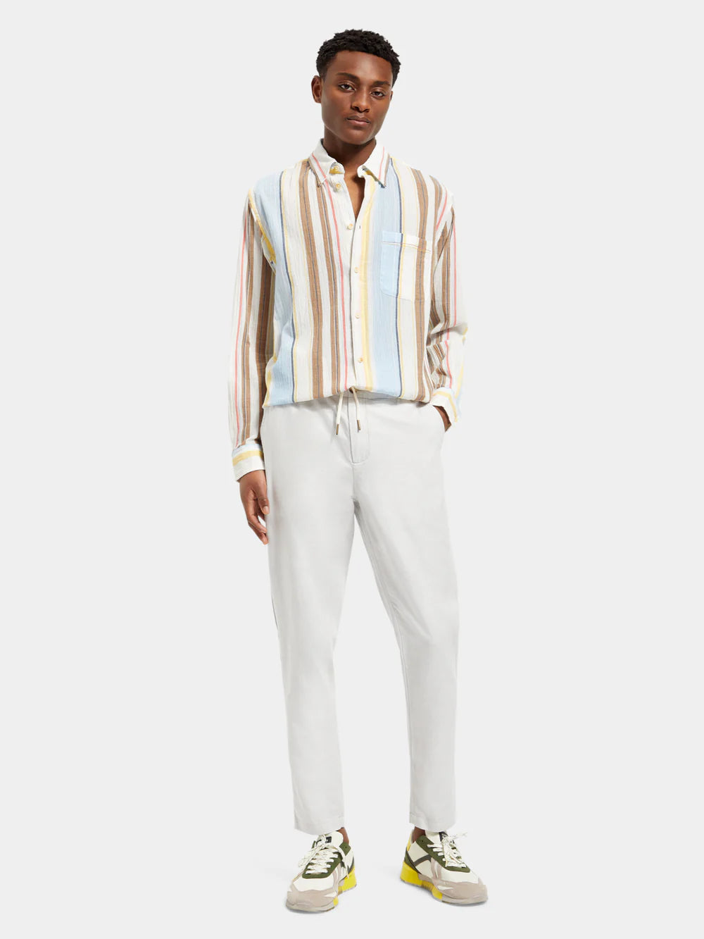 Scotch & Soda Crinkled Shirt | Multi Stripe