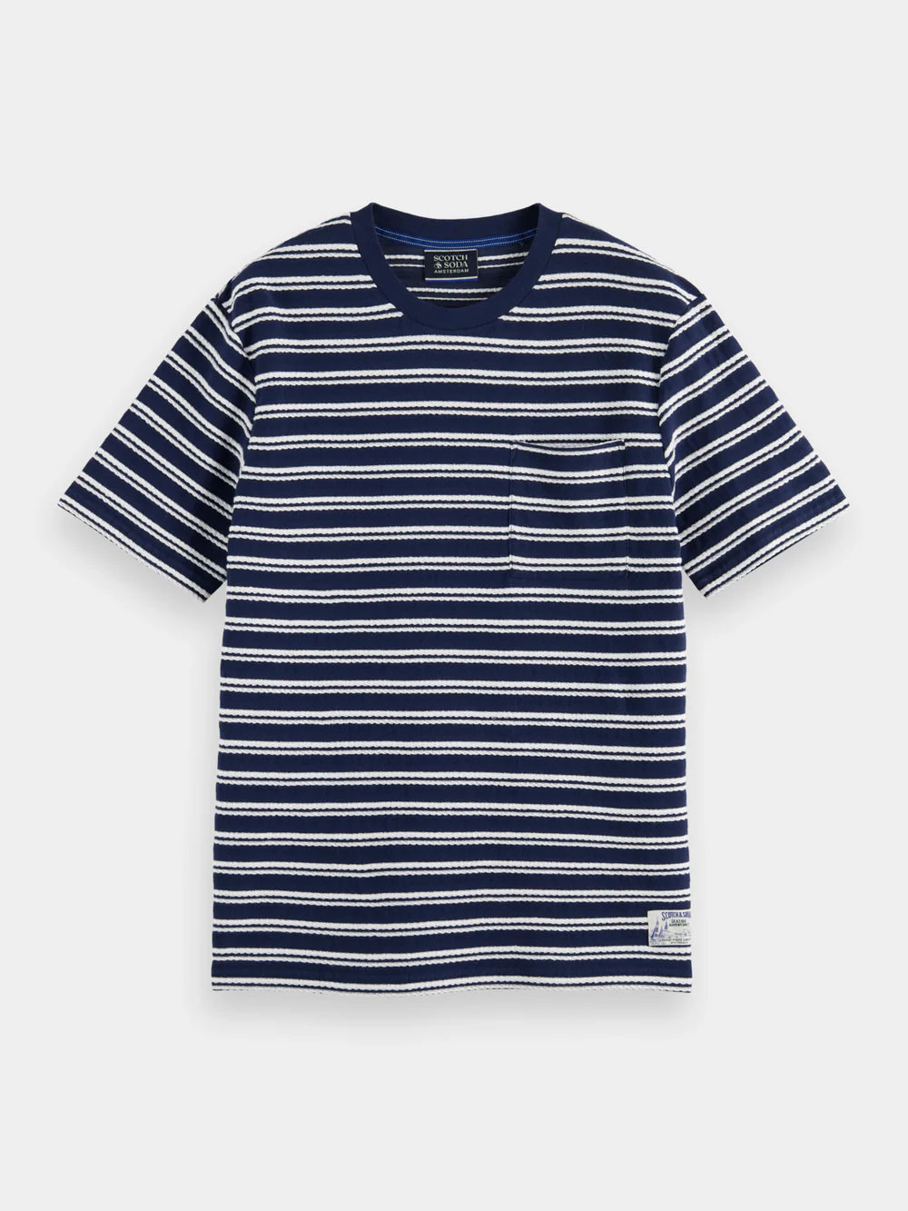 Scotch & Soda Structured Stripe T-Shirt | Navy