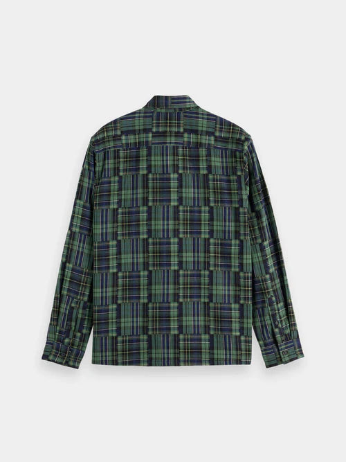 Scotch & Soda Patchwork Shirt | Navy Check