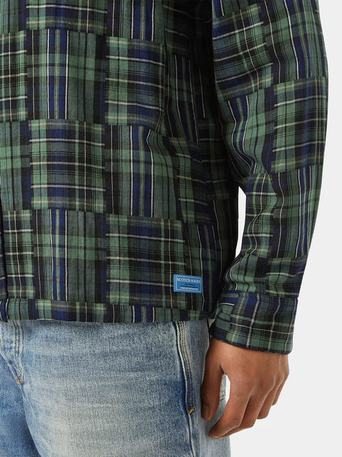 Scotch & Soda Patchwork Shirt | Navy Check