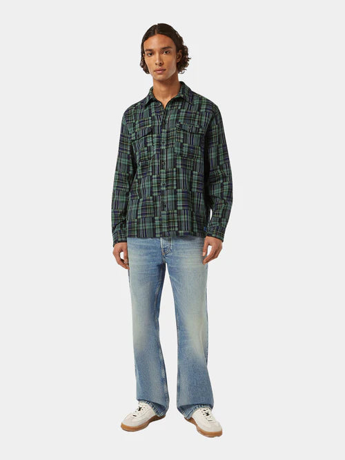 Scotch & Soda Patchwork Shirt | Navy Check