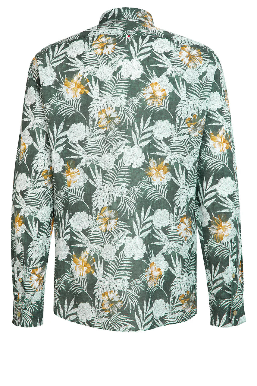 Fil Noir Treviso Linen Blend Shirt | Greenery