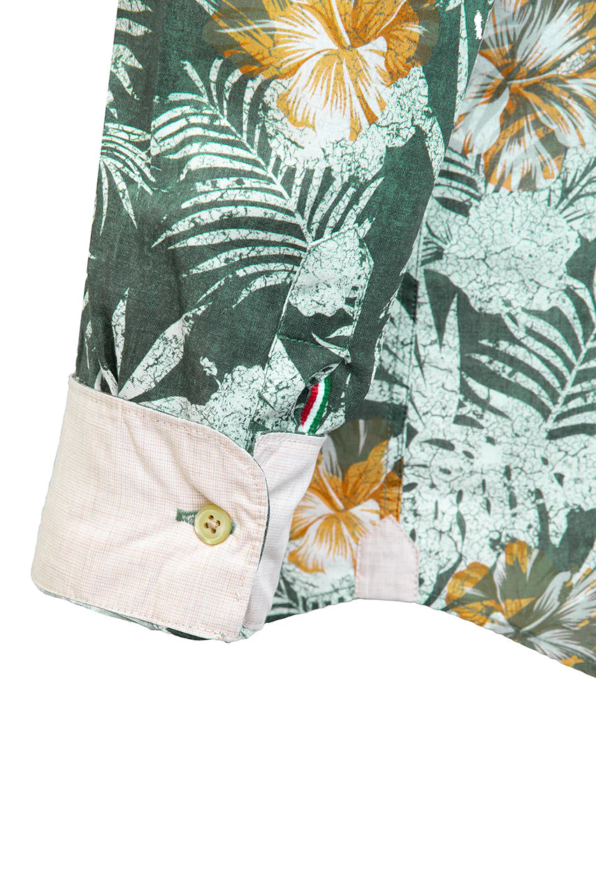 Fil Noir Treviso Linen Blend Shirt | Greenery
