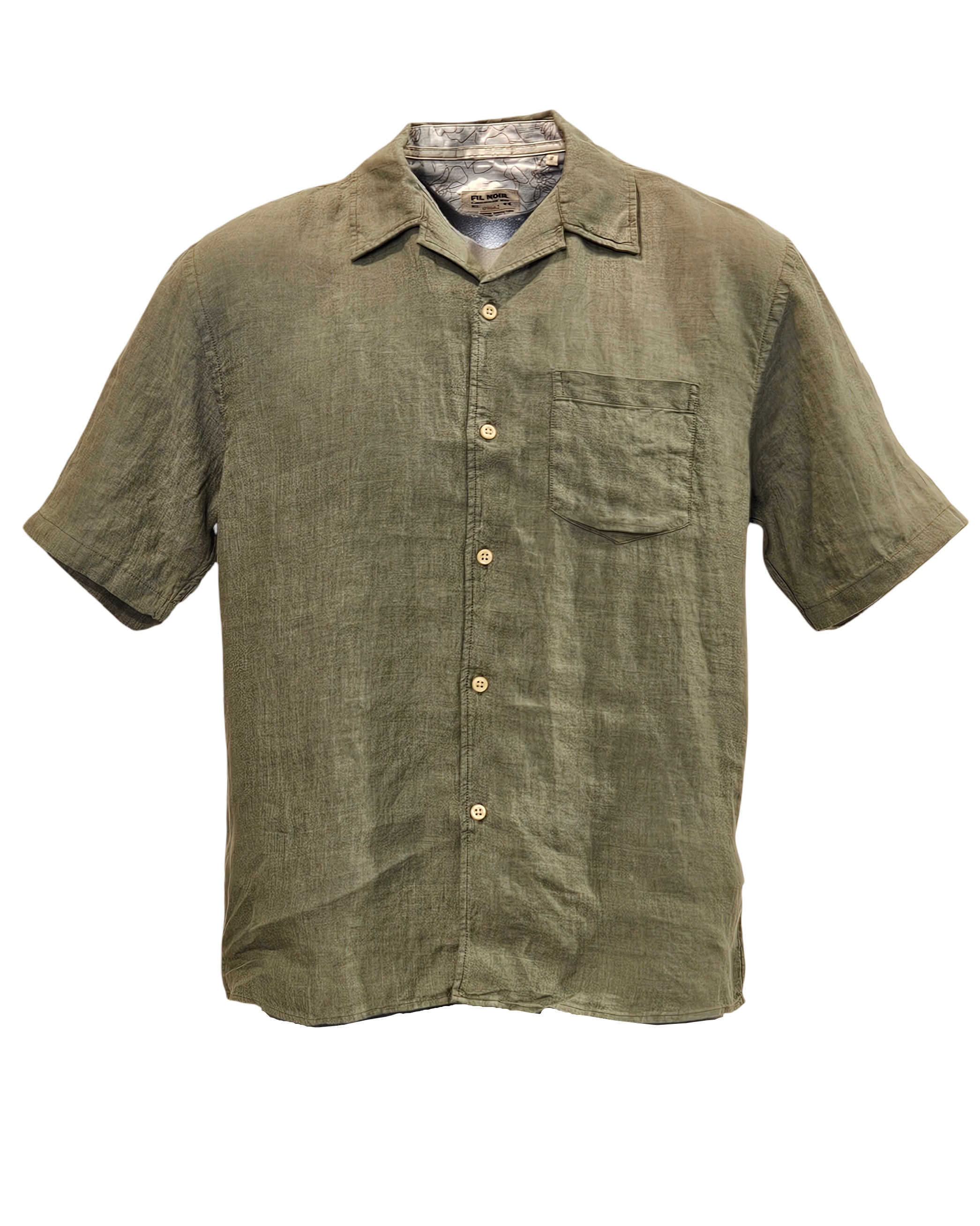 Fil Noir Olbia Linen Short Sleeve | Khaki