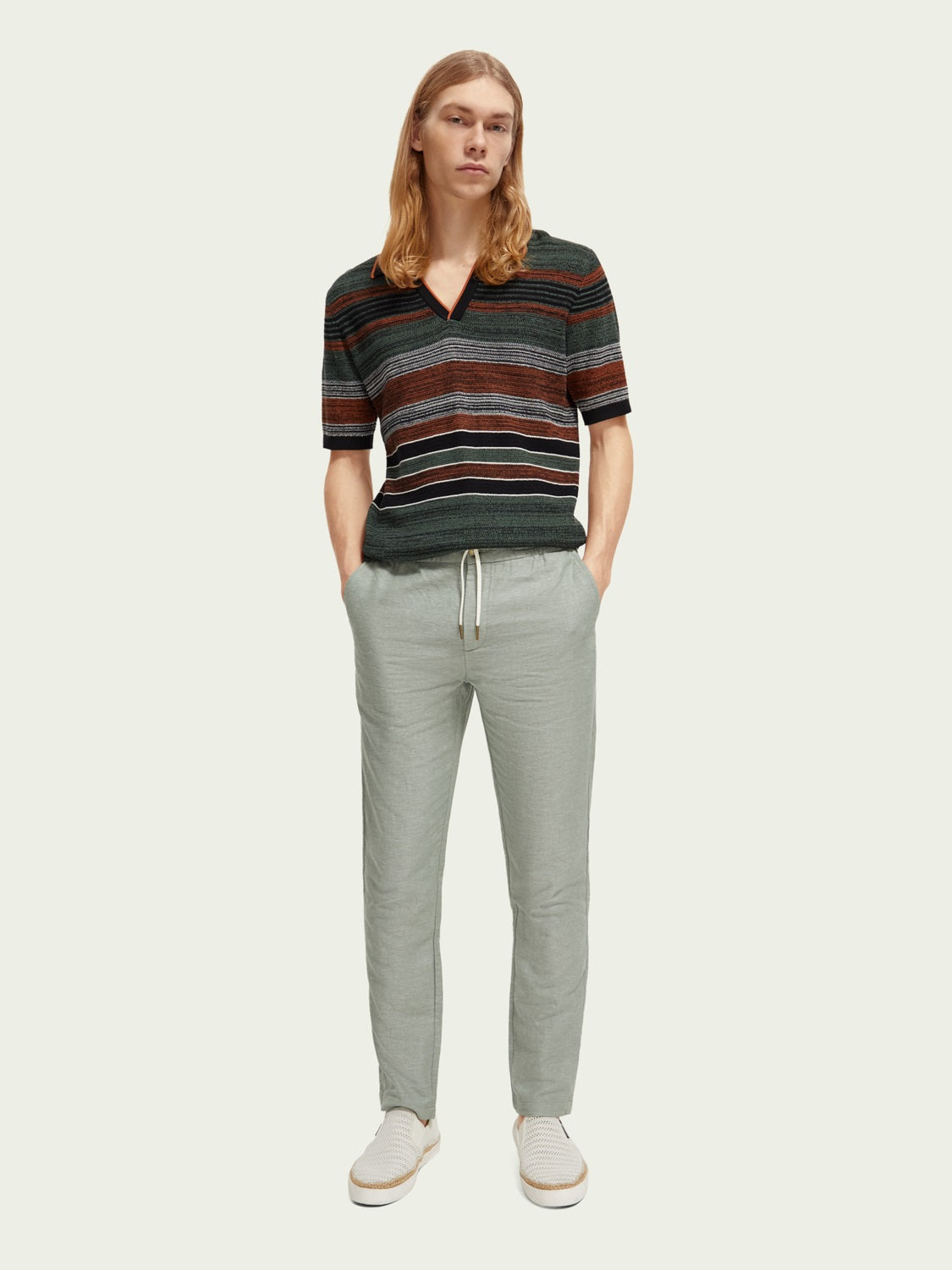 Scotch & Soda Warren Cotton/Linen Jogger | Army