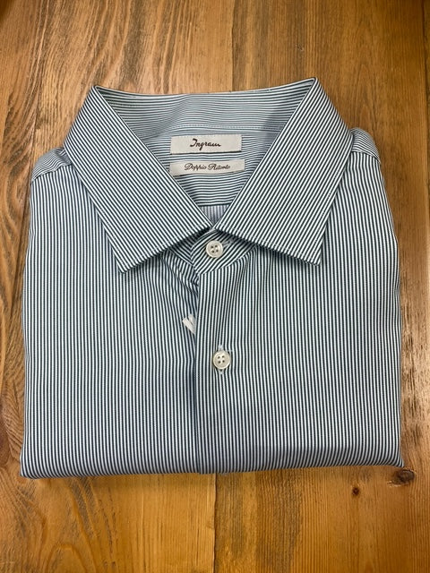 Ingram Shirt | Fine Green Stripe