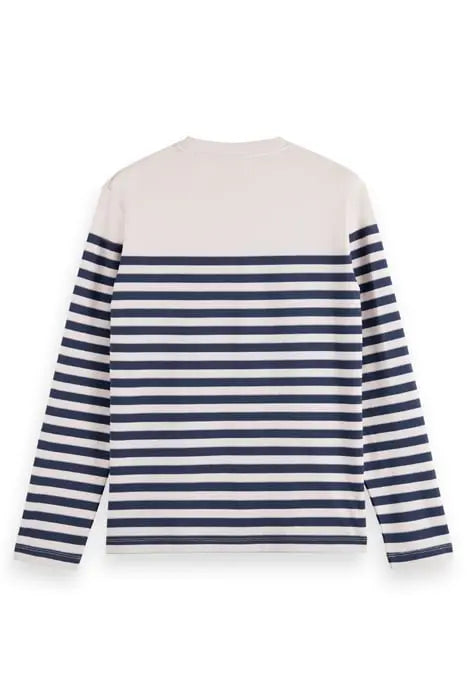 Scotch & Soda Breton Striped L/S T-Shirt | Sea Flower