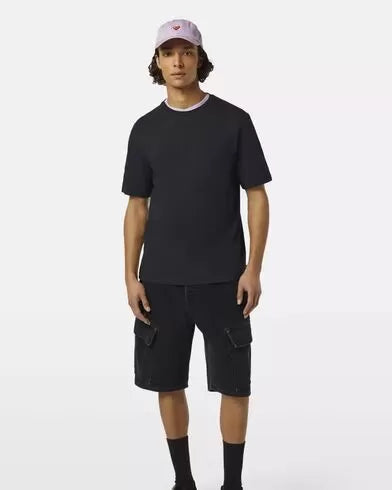 Scotch & Soda 3 Crosses Cotton/Linen T-Shirt | Washed Black