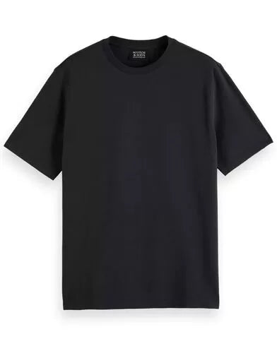Scotch & Soda 3 Crosses Cotton/Linen T-Shirt | Washed Black