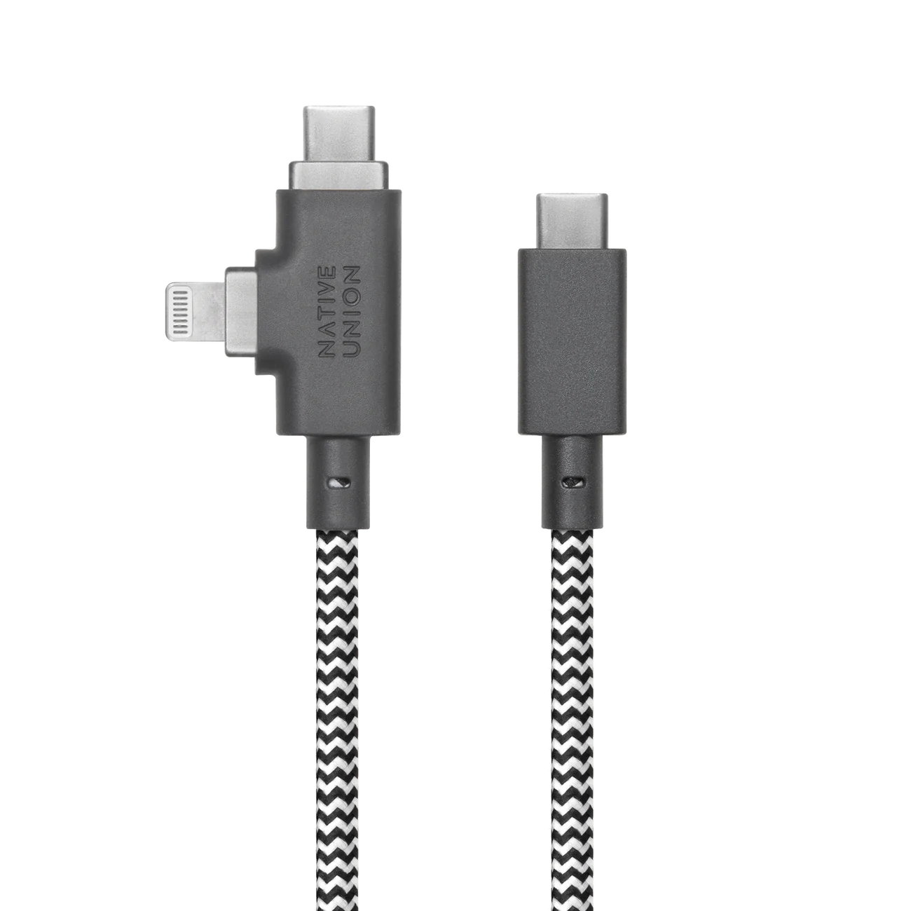 Native Union Belt Cable Duo Pro 240W (USB-C to USB-C & Lightning) | Zebra
