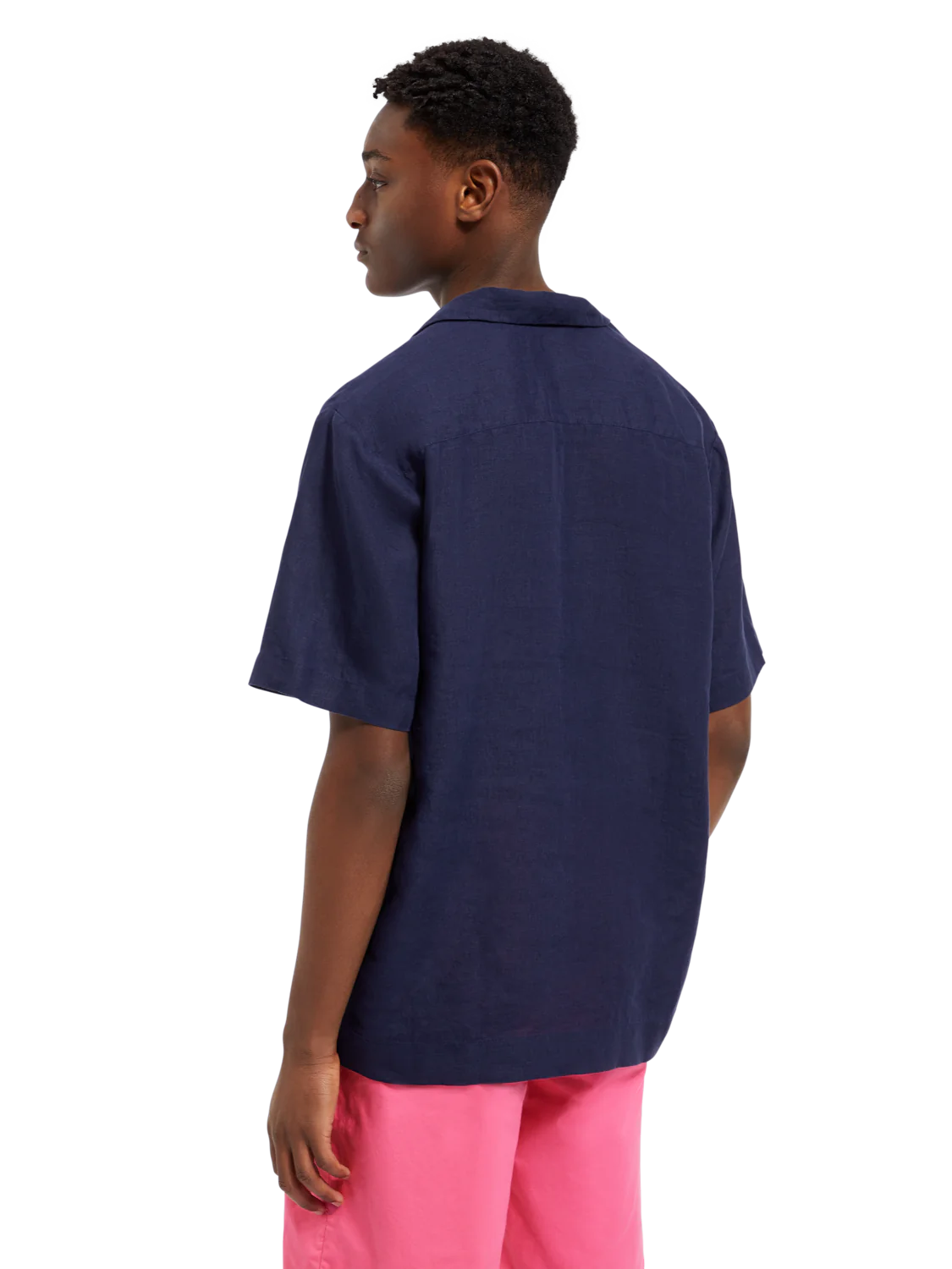 Scotch & Soda Relaxed Fit Linen Shirt | Navy