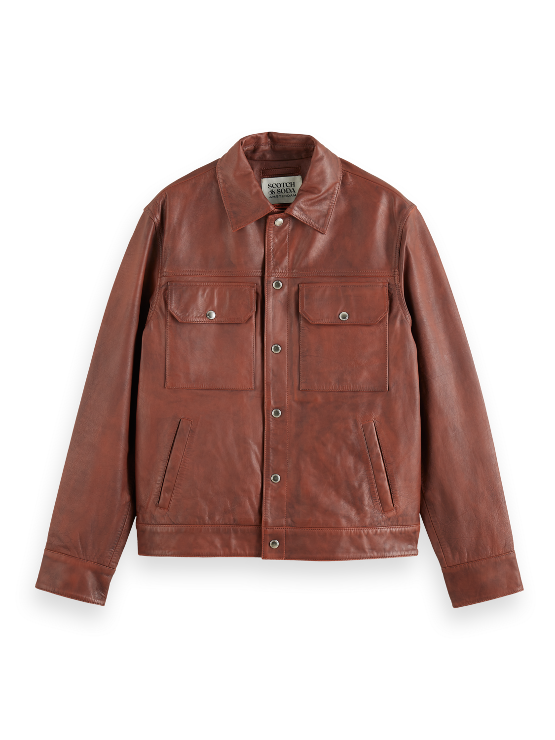 Scotch & Soda Trucker Leather Jacket