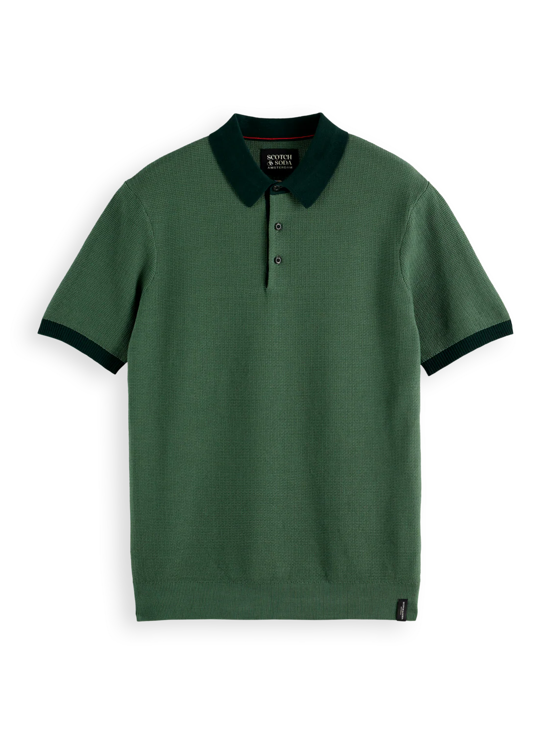 Scotch & Soda Structured Knitted Polo | Sage Green
