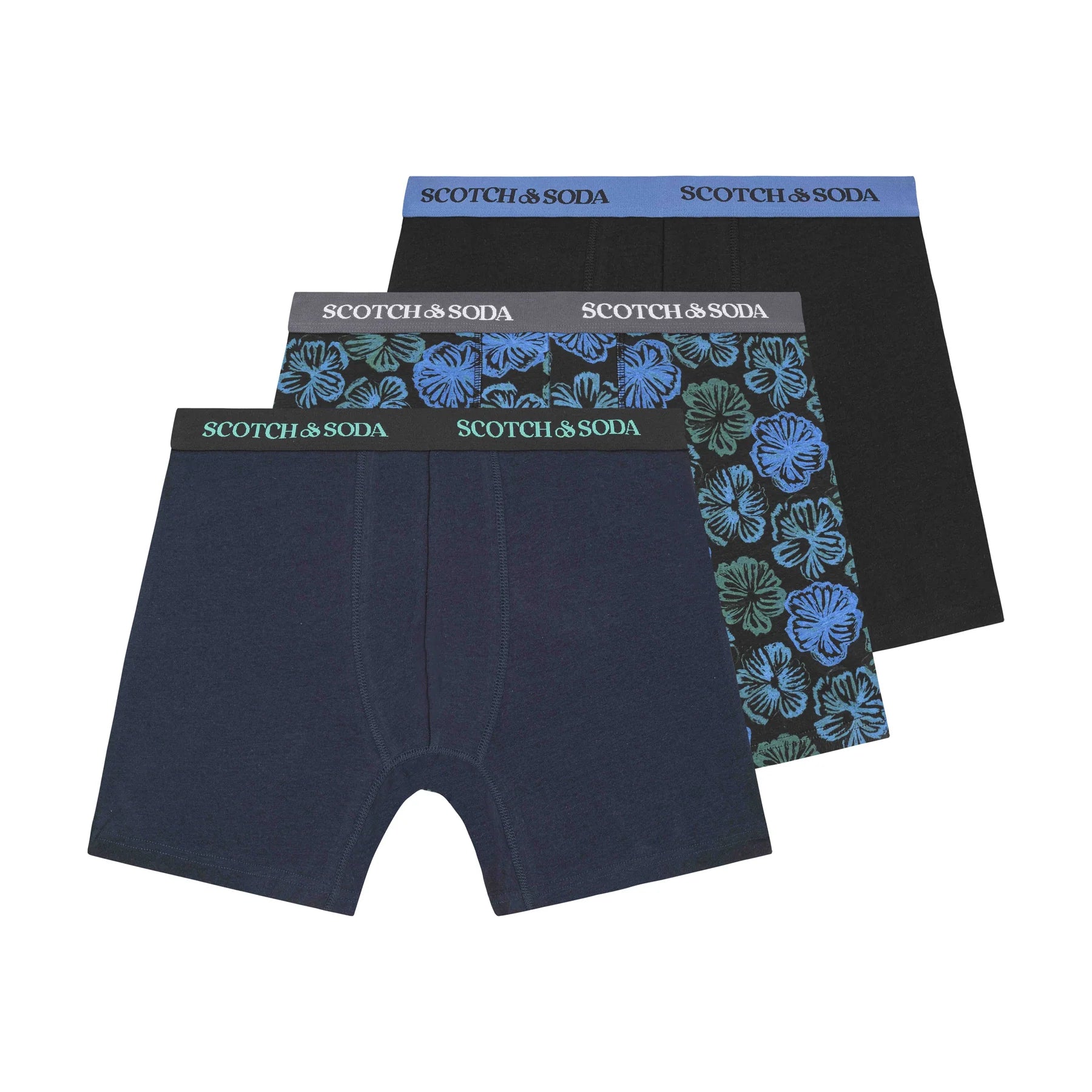 Scotch & Soda 3 Pack Underwear | Blue Green