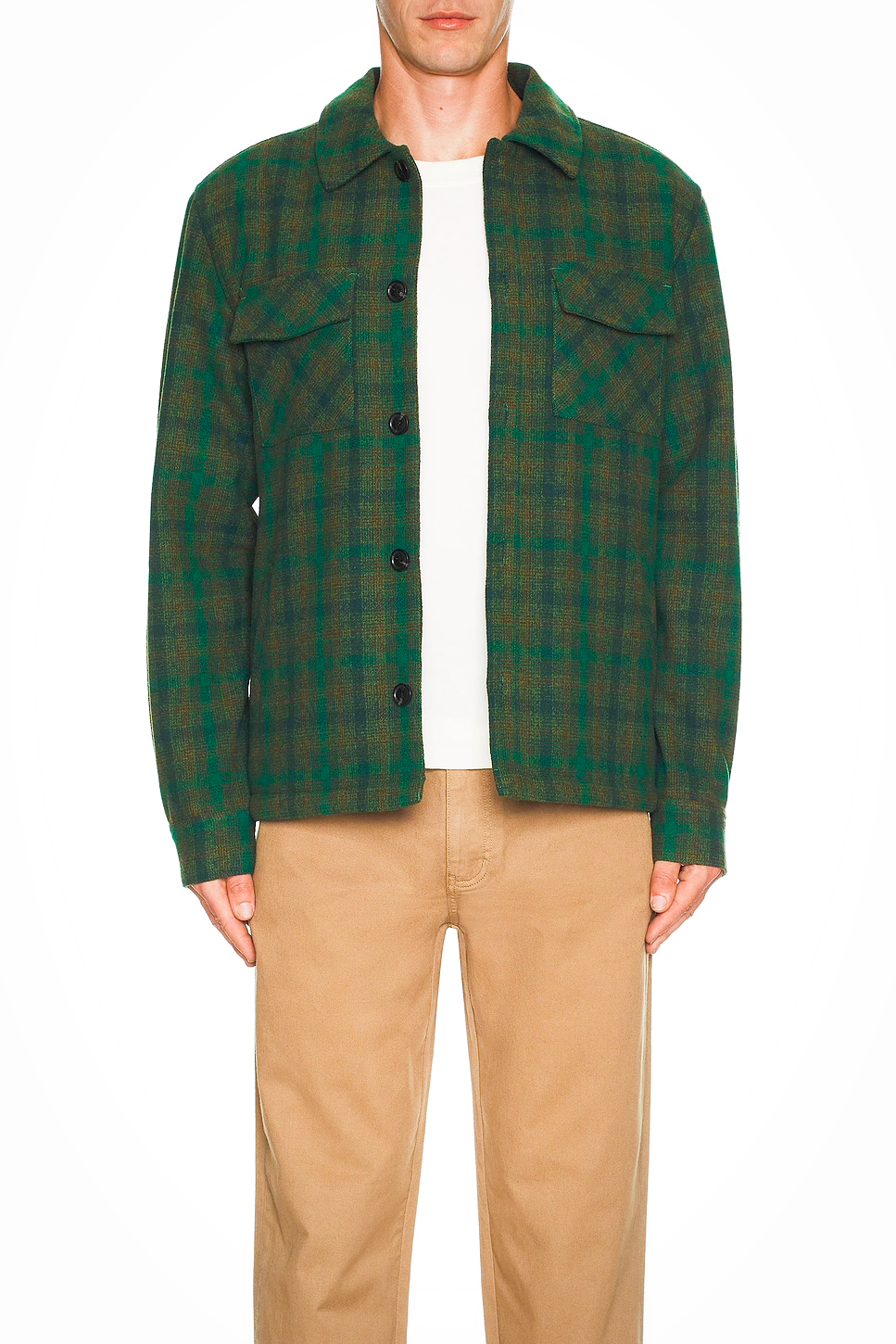 Scotch & Soda Teddy Lined Checked Overshirt | Green Check