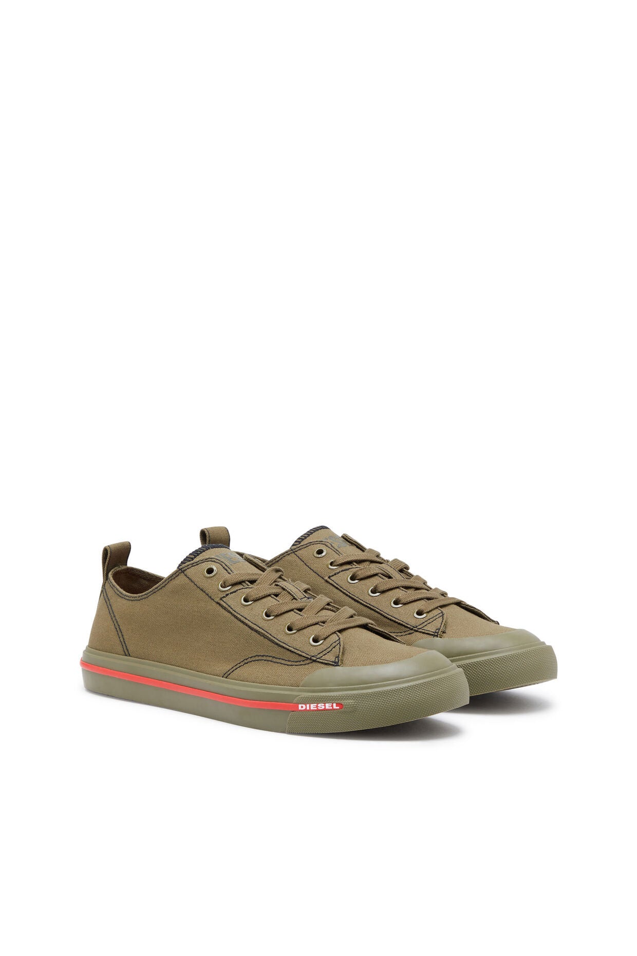 Diesel S-ATHOS LOW Sneakers | Khaki + Red