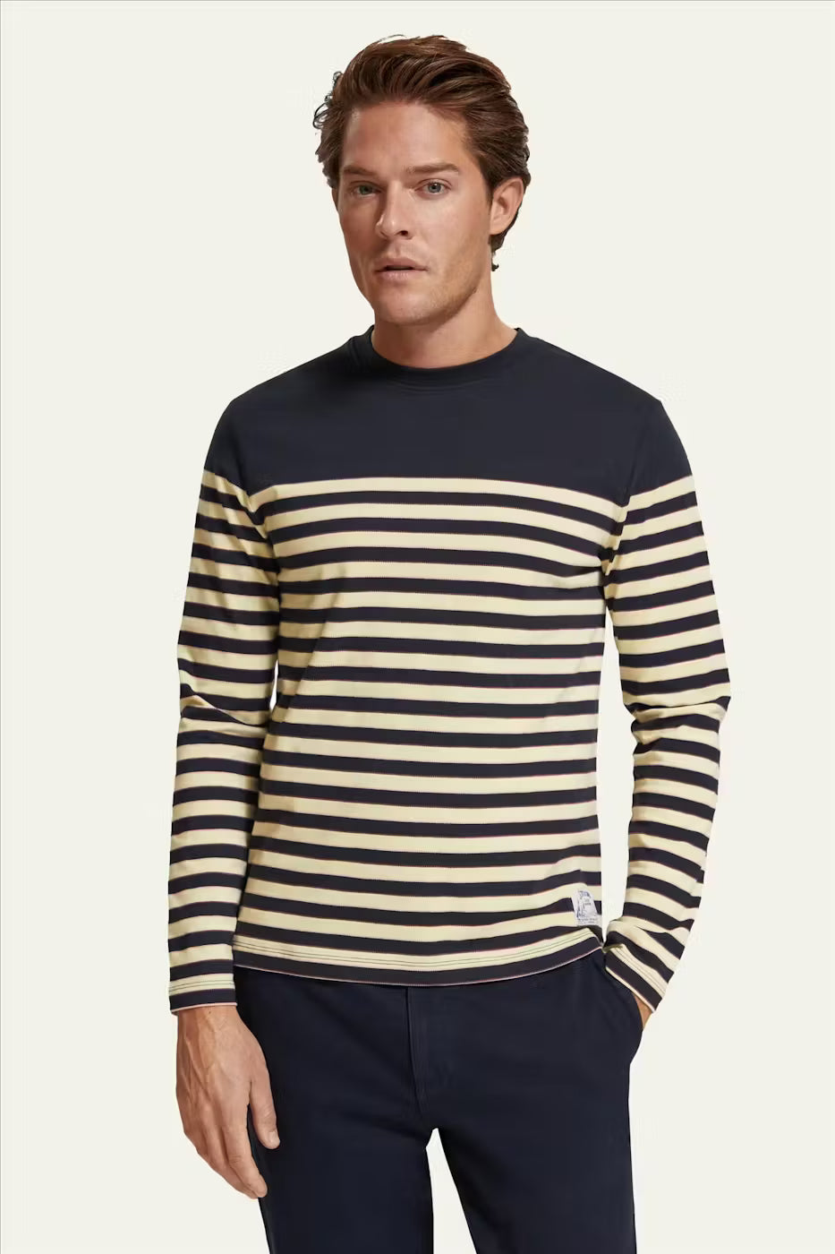 Scotch & Soda Breton Striped L/S T-Shirt | Navy