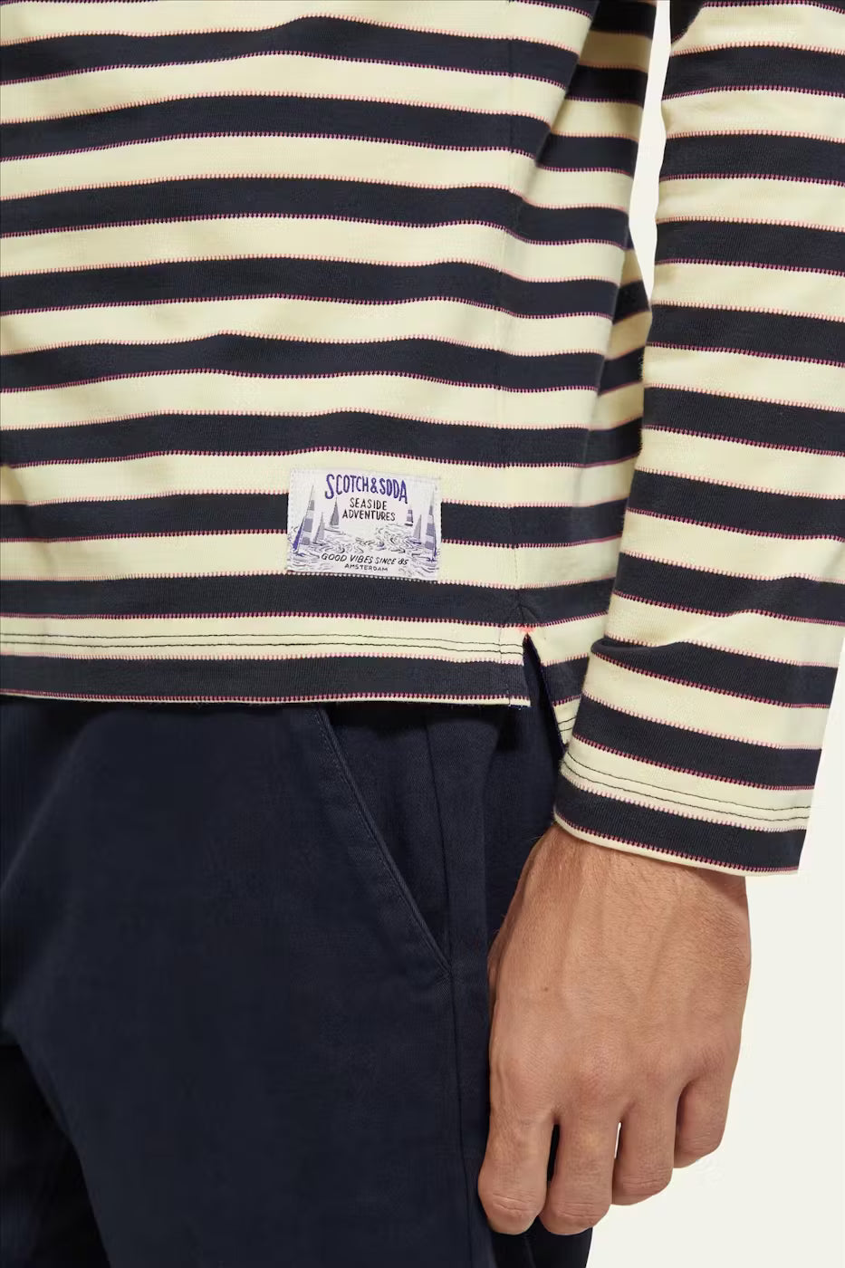Scotch & Soda Breton Striped L/S T-Shirt | Navy