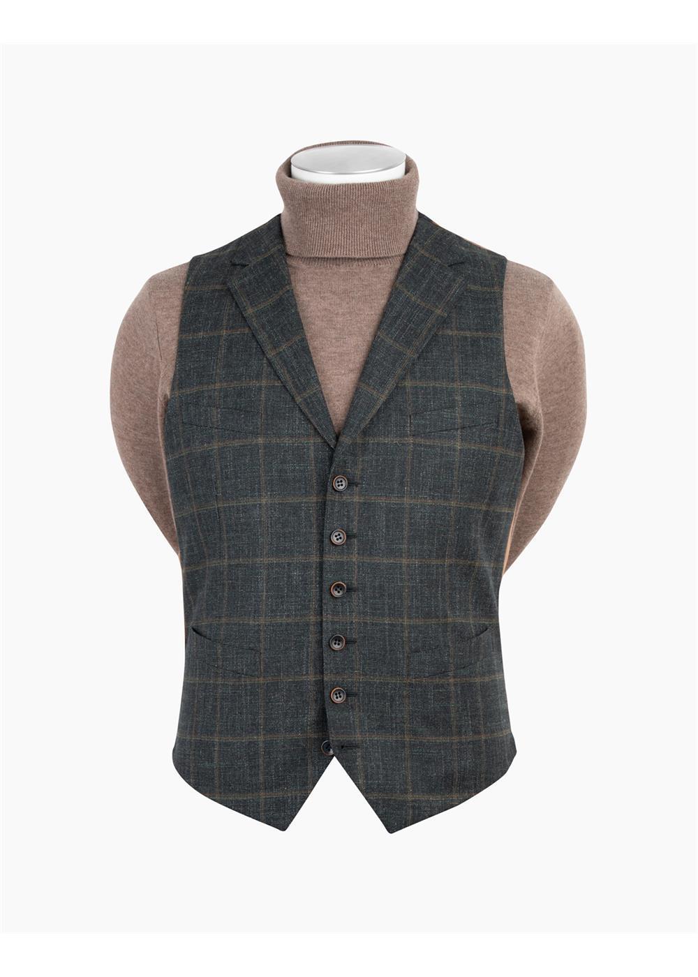 Rembrandt Shelby Vest | Green &amp; Brown Check