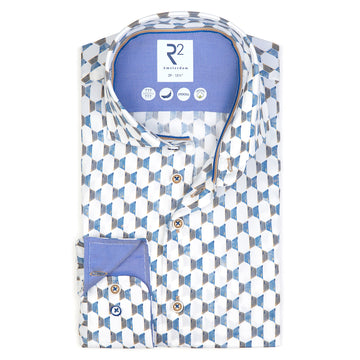 R2 Widespread L/S Shirt | Blue & Slate Geometric