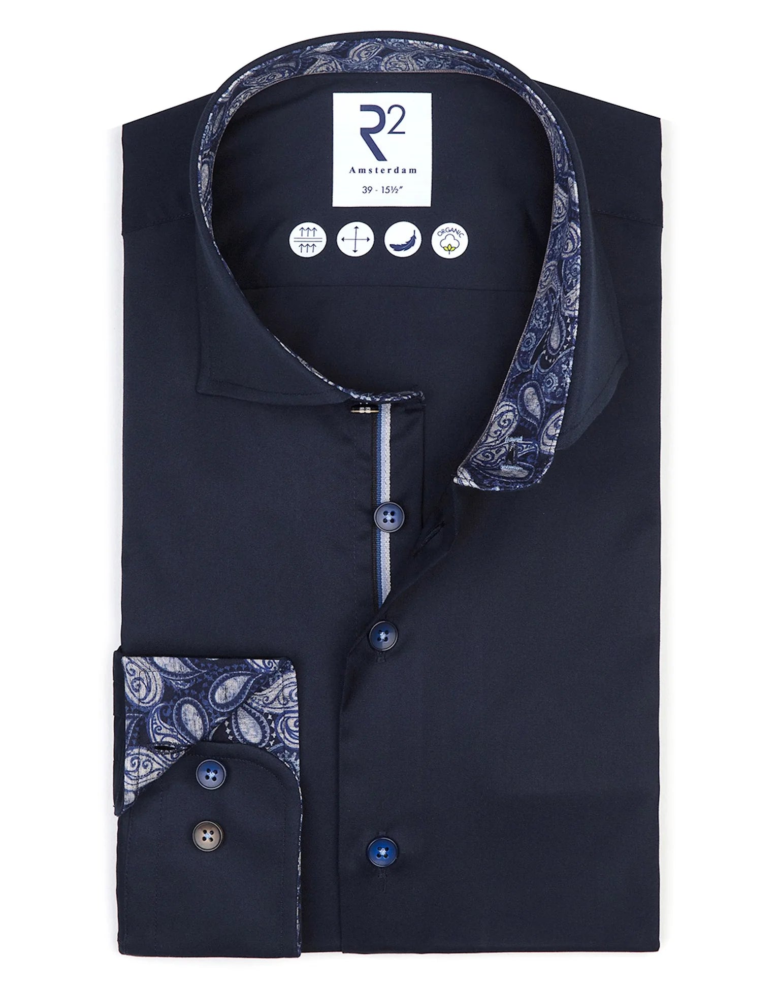 R2 Organic Cotton L/S Shirt | Navy
