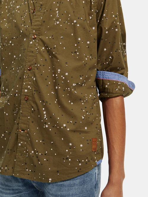 Scotch & Soda Poplin L/S Shirt | Olive Sky