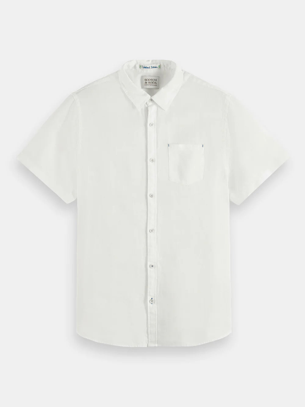 Scotch &amp; Soda Short Sleeve Linen Shirt | White