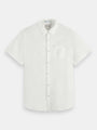 Scotch & Soda Short Sleeve Linen Shirt | White