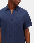 Scotch & Soda Short Sleeve Linen Shirt | Marine