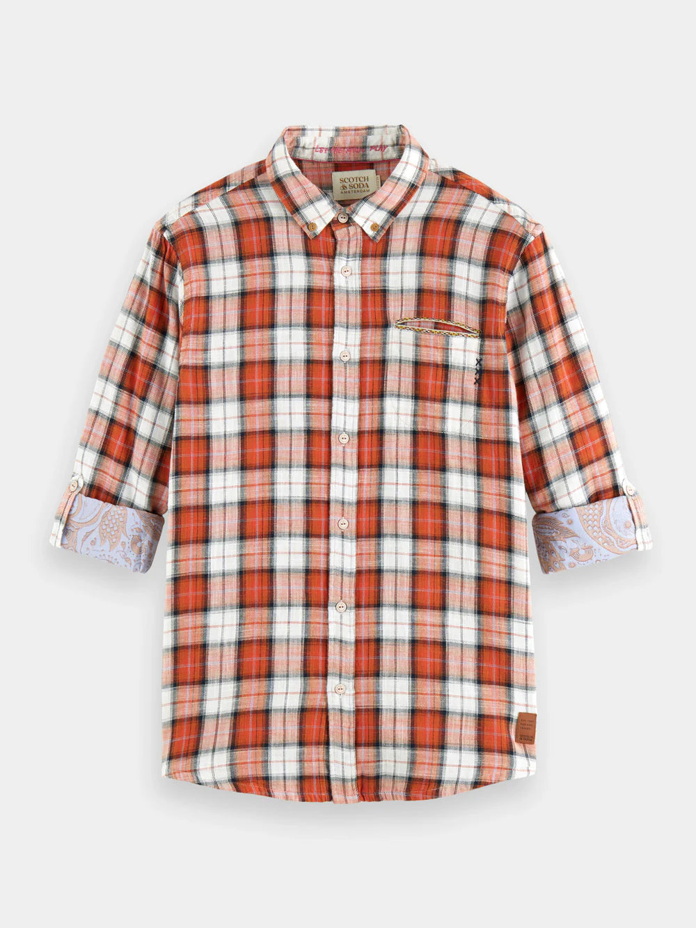 Scotch &amp; Soda Flannel Check Shirt | Blue Red Check