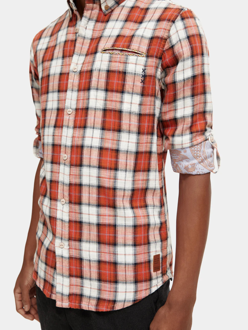 Scotch &amp; Soda Flannel Check Shirt | Blue Red Check