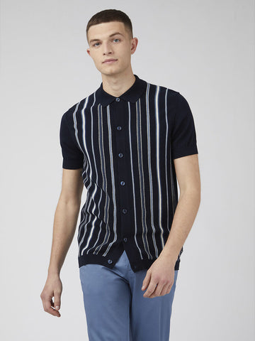 Ben Sherman Stripe Polo | Dark Navy