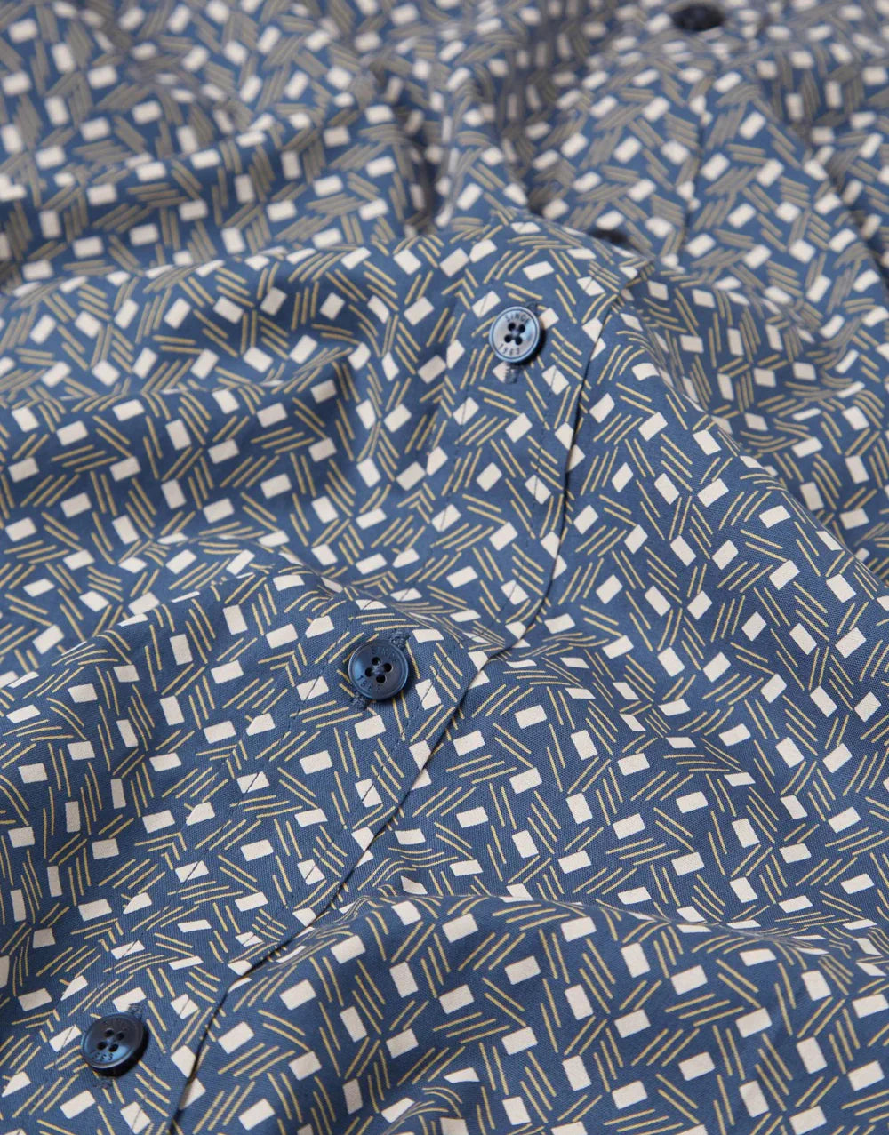 Ben Sherman L/S Shirt Dash Print | Blue Denim